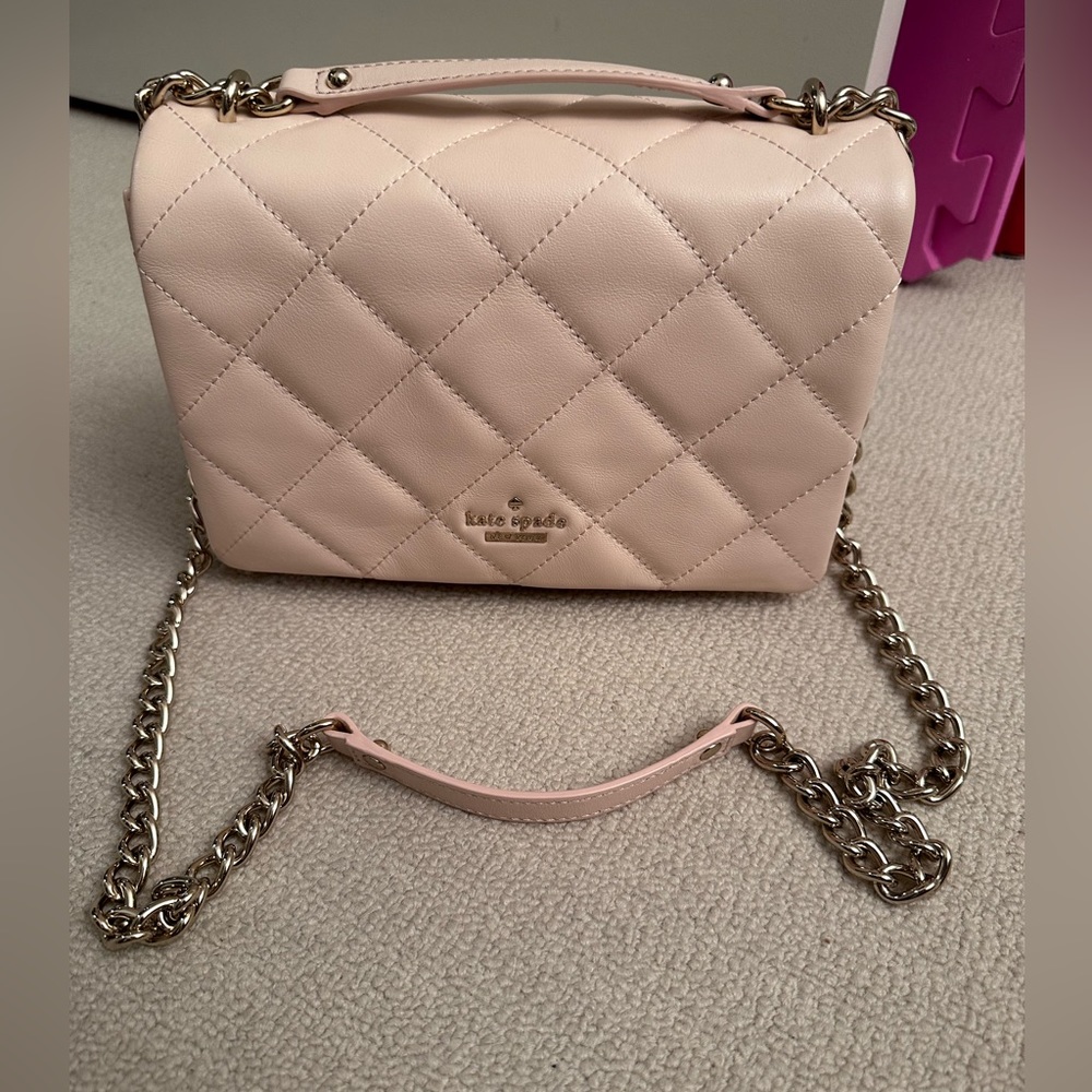 🎉host pick ♠️ Kate Spade Emerson Place  Vivenna quilted bag in light beige pink - Picture 2 of 16